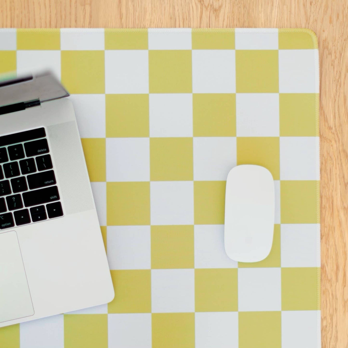 Green Checkerboard Desk Pad