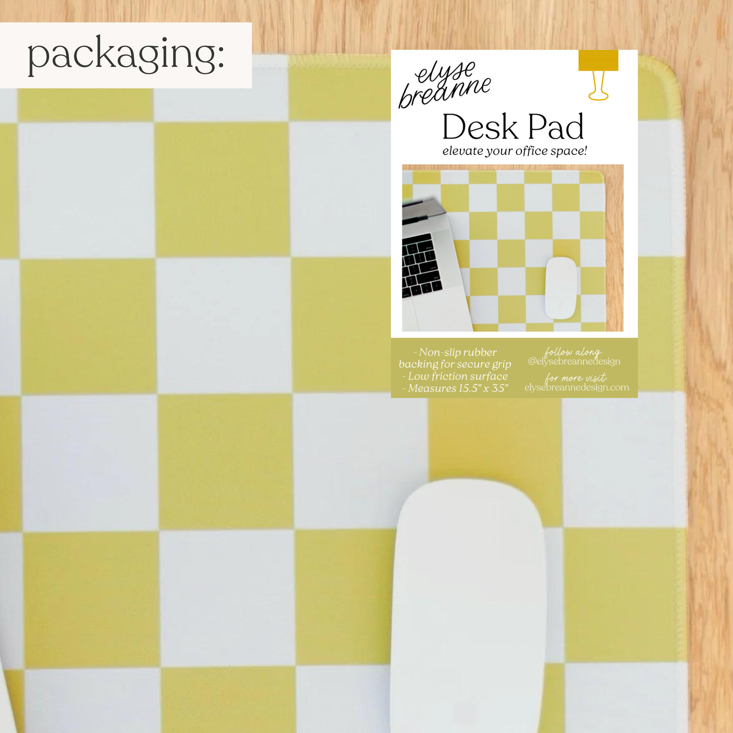 Green Checkerboard Desk Pad