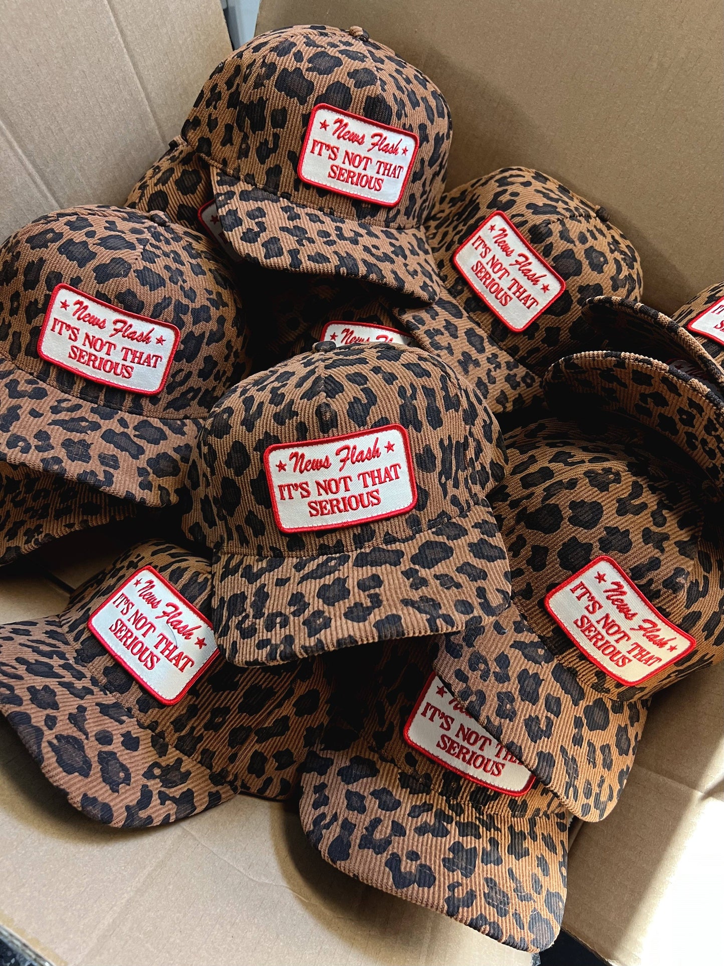 It’s Not That Serious Leopard Corduroy Patch Hat