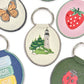 Strawberry Embroidered Keychain