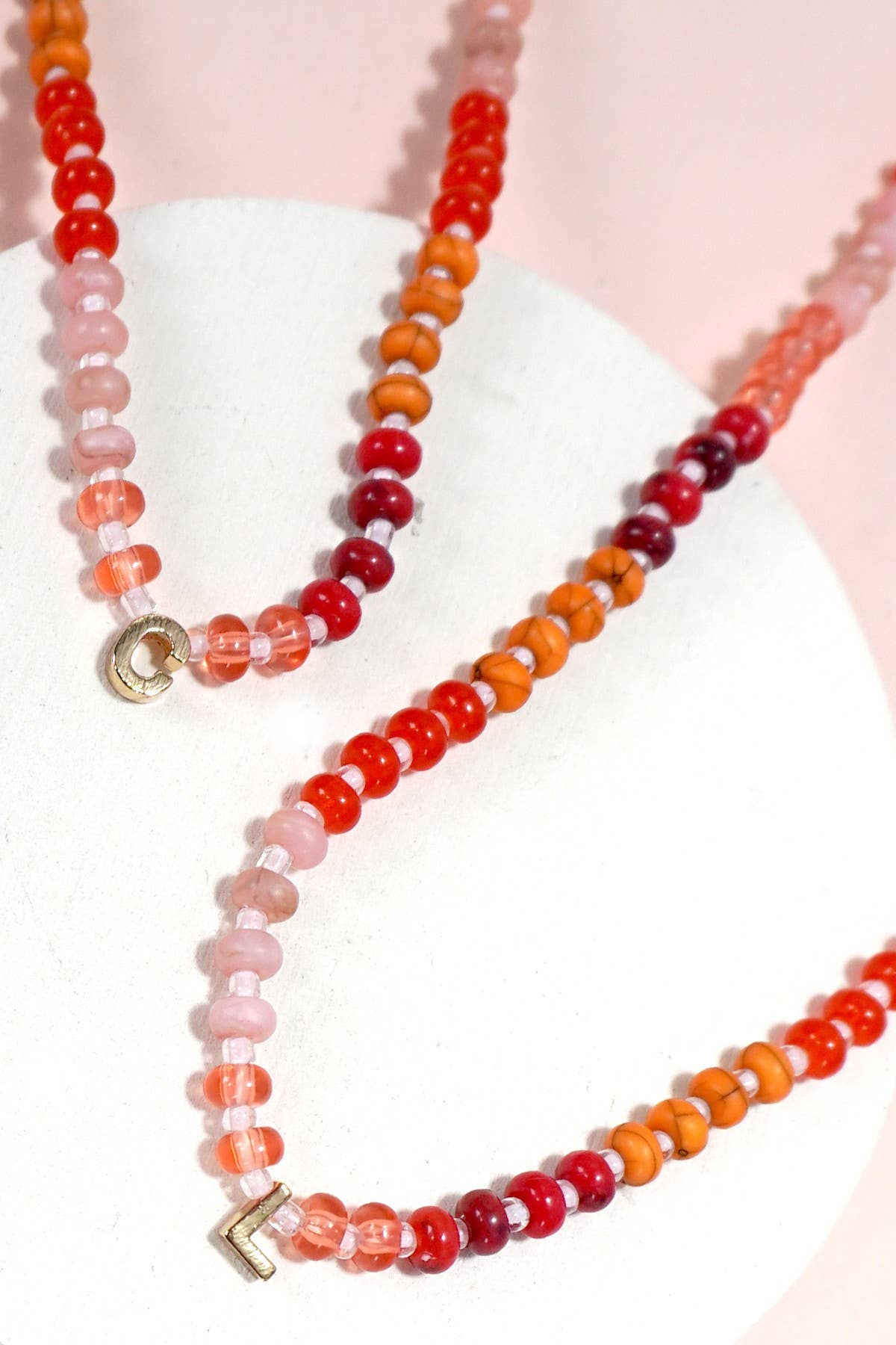 Mini Initial Multi Color Beaded Necklace