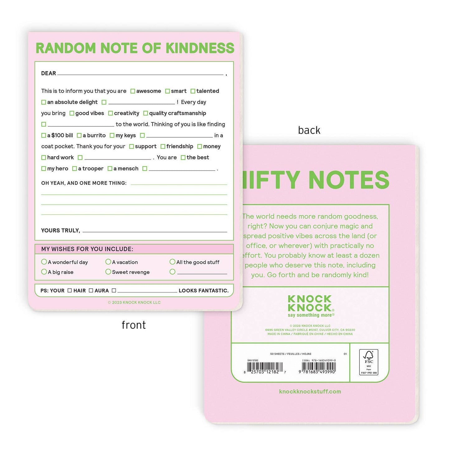 Random Note of Kindness Note Pad
