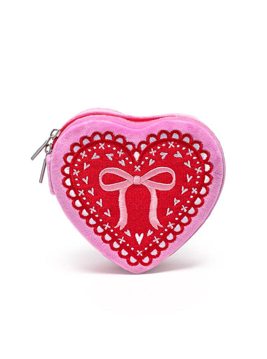 Coquette Cutie Velvet Jewelry Zip Case