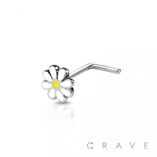 Dainty Daisy L-Shaped Nose Stud