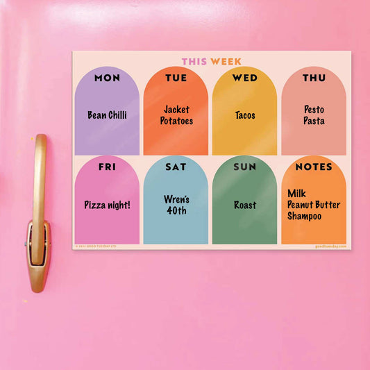 Large Magnetic Weekly Planner - Rainbow Arches