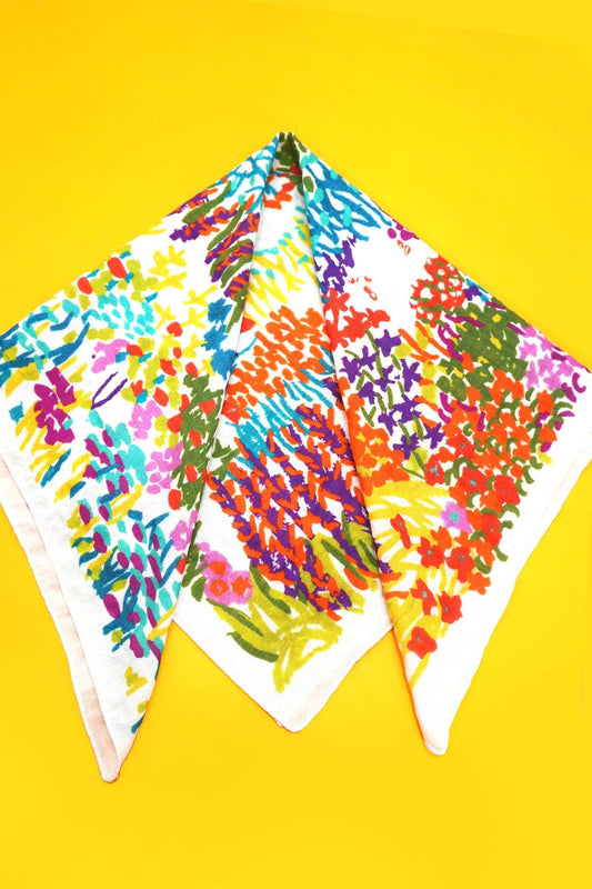 Bright Floral Cotton Bandana Scarf