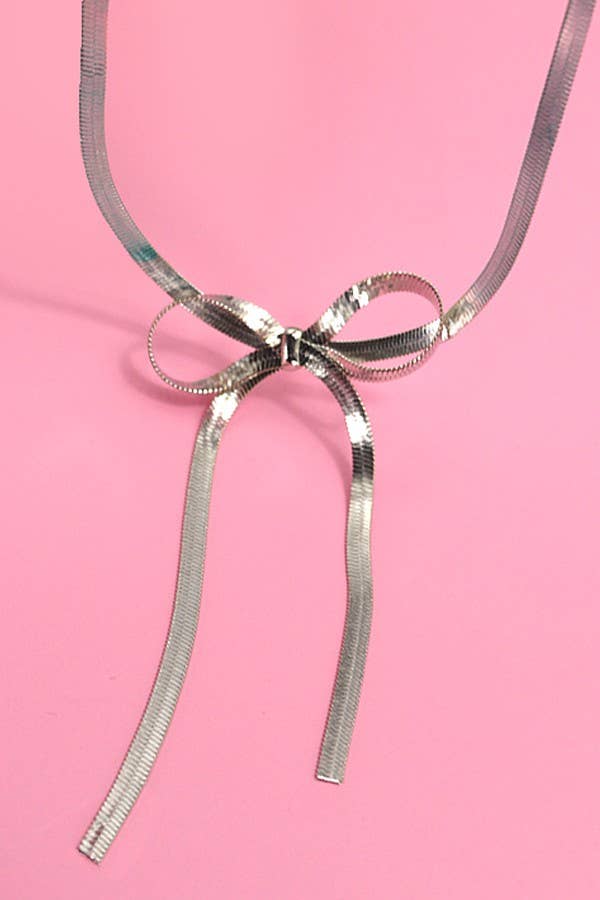 Ribbon Necklace (Silver + Gold)