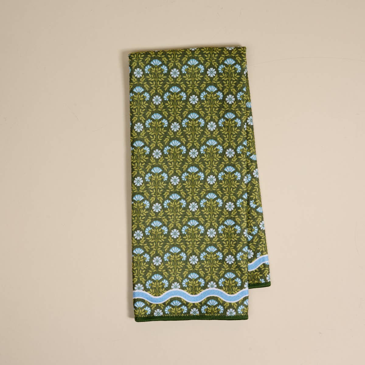 Forest Green Blooms Tea Towel