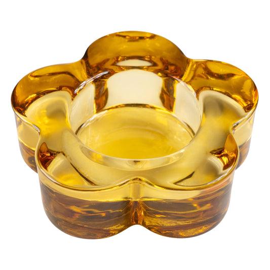 Glass Flower Tealight Holder