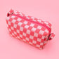 Checker Makeup Cosmetic Pouch Bag