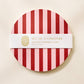 Pink and Maroon Striped Coaster - Set of 4