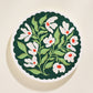Green and Lavender Floral Scalloped Coasters - Set of 4