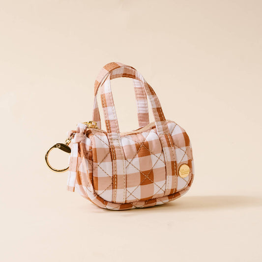 Itty Bitty Duffle Bag Charm - Maple Gingham