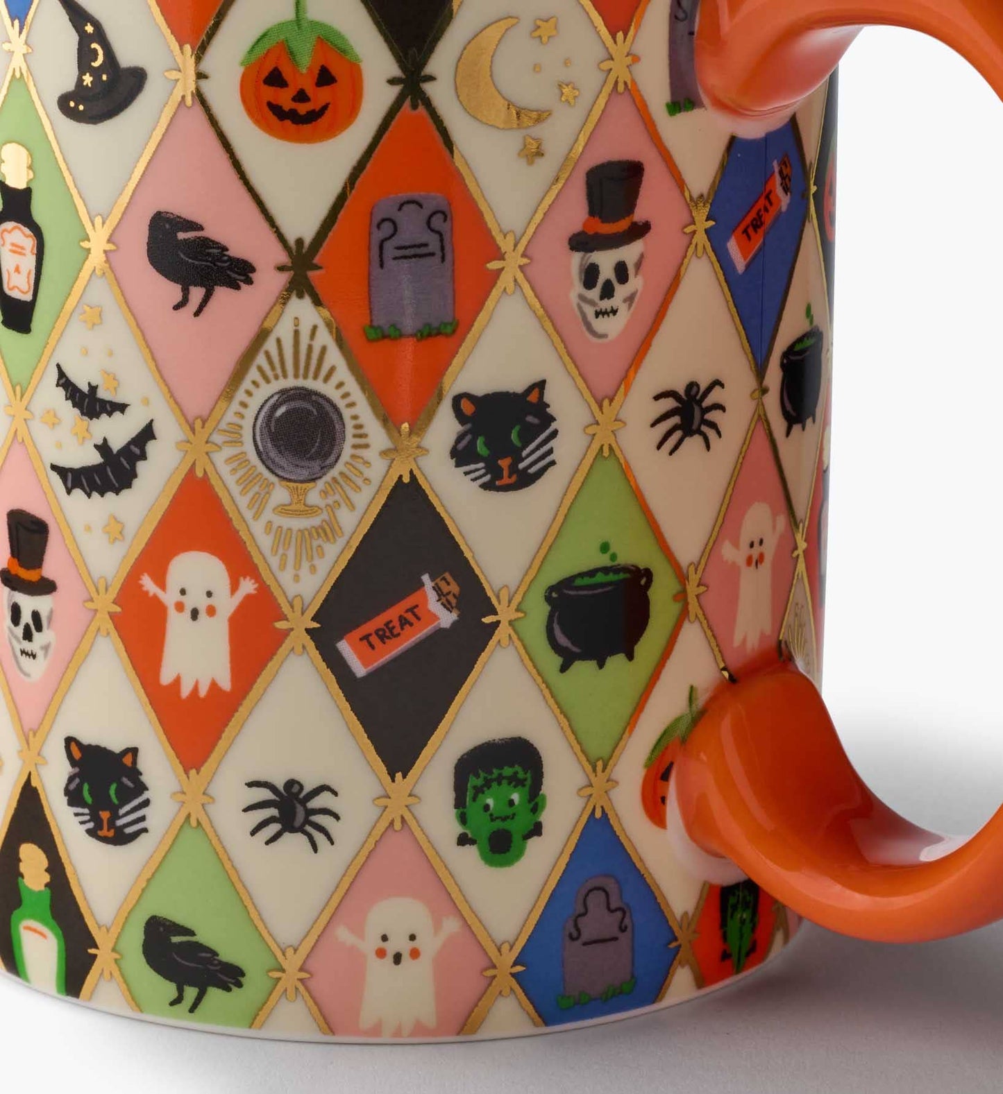 Halloween Argyle Porcelain Mug