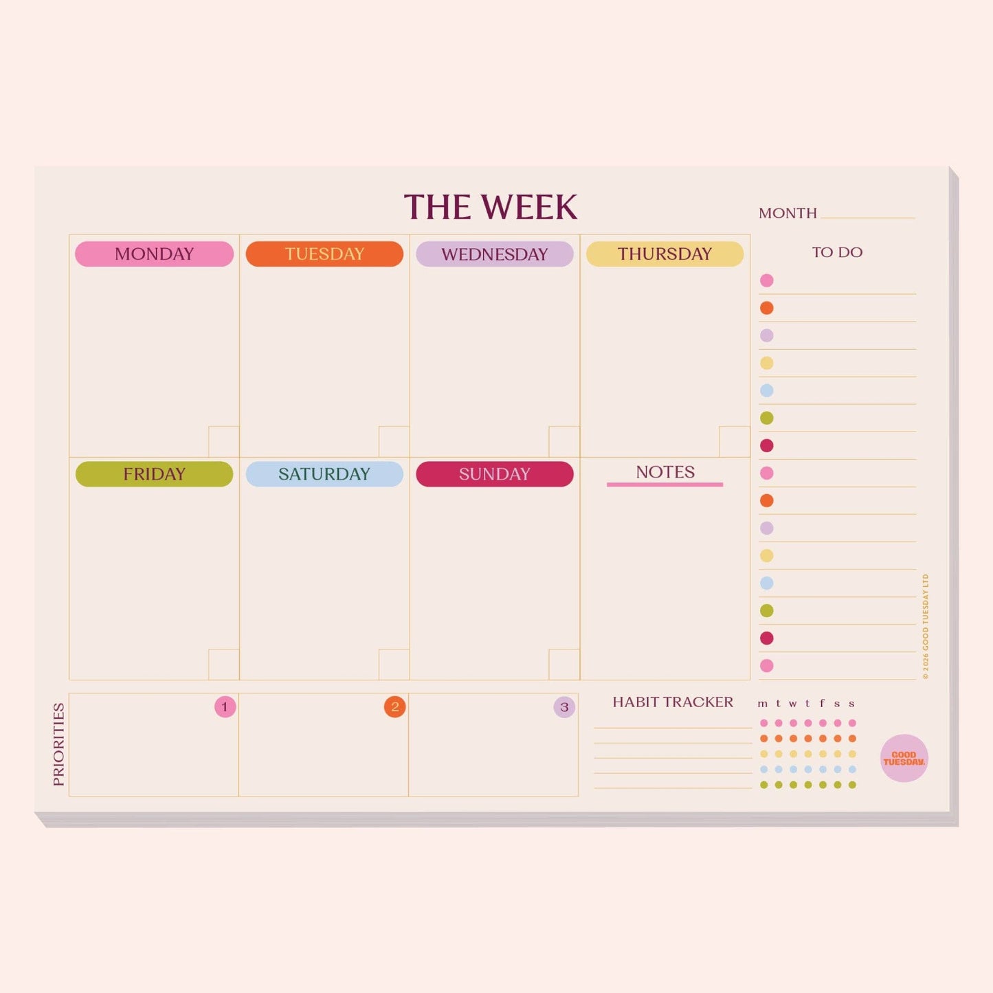 Color Theory Weekly Planner Pad
