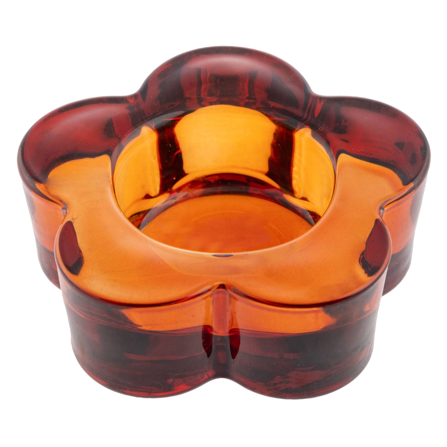 Glass Flower Tealight Holder