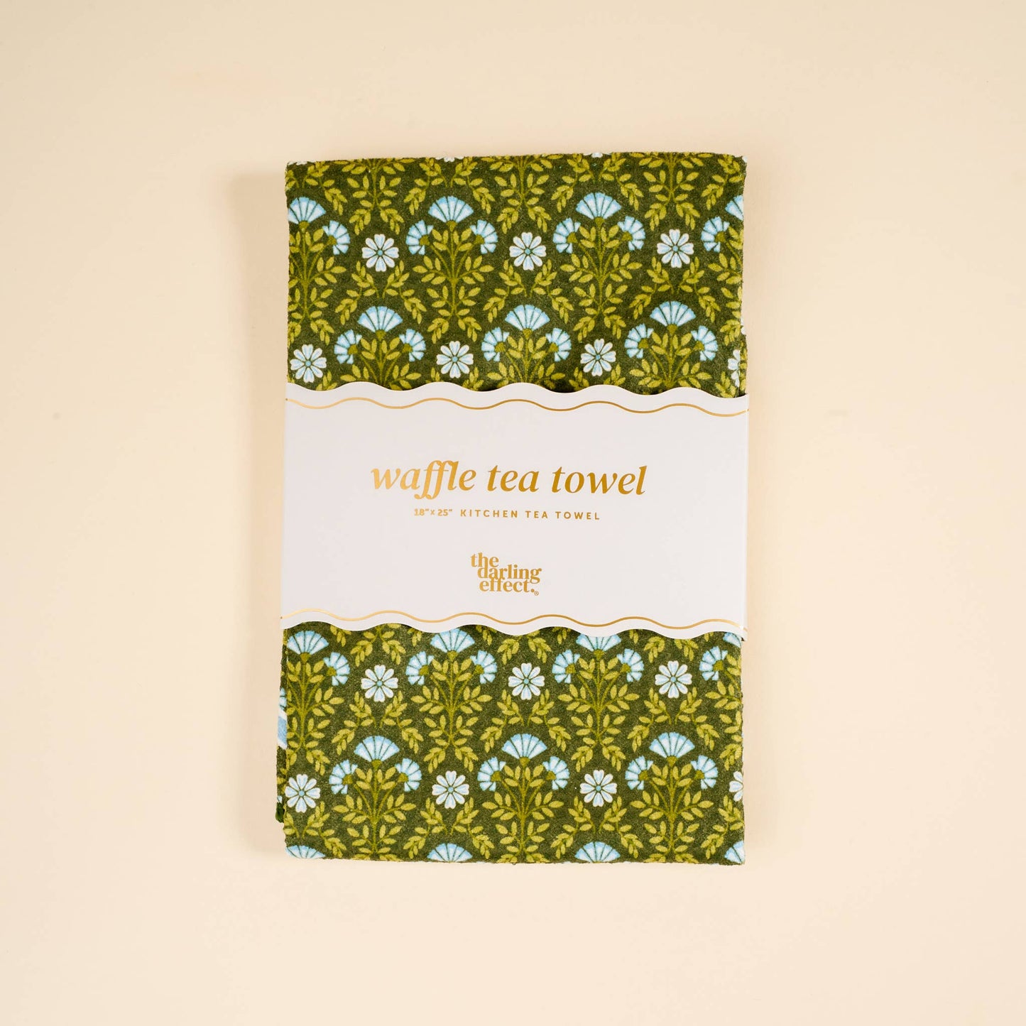 Forest Green Blooms Tea Towel