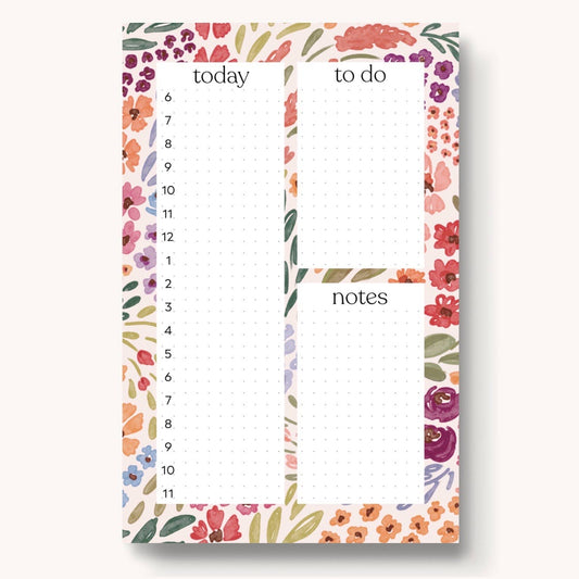 Countryside Blooms Hourly Daily Planner Notepad