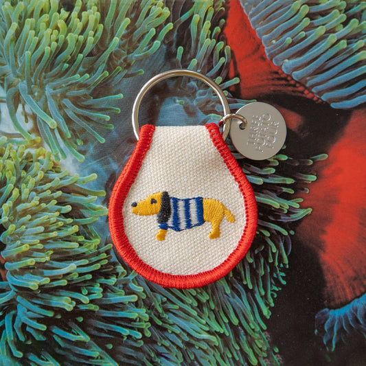 Sweater Dog Patch Keychain