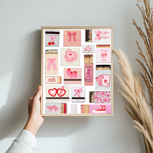 Girly Coquette Matchbook Art Print