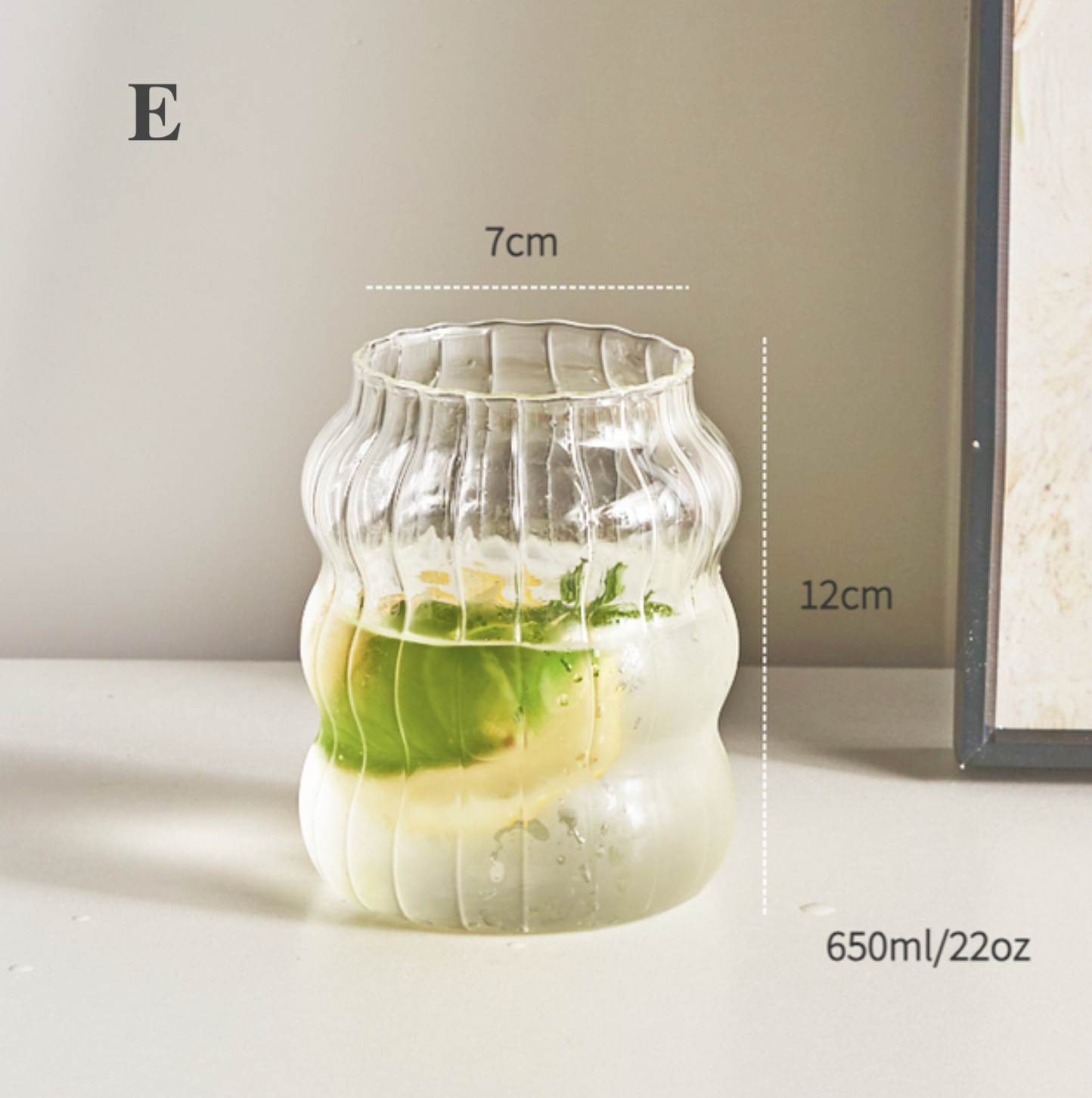 Crystal Clear Fluted Glass Tumbler