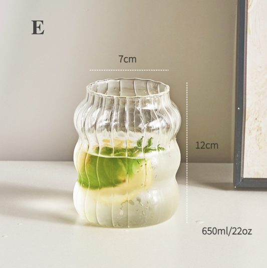 Crystal Clear Fluted Glass Tumbler