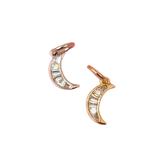 Crystal Moon Charm (Gold + Silver)