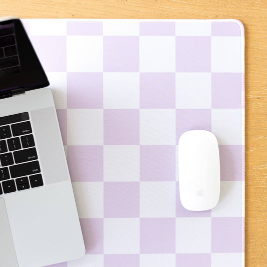 Purple Checkerboard Desk Pad