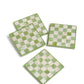 Green Check Resin Coaster (Set of 4)