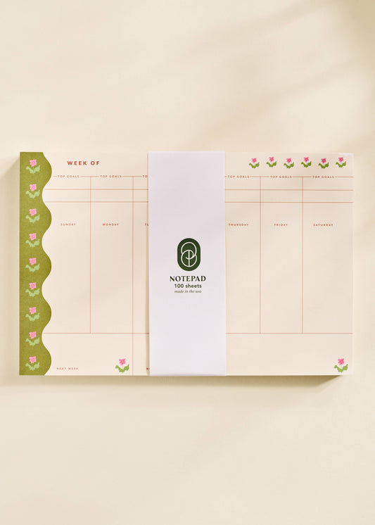 Garden Border Weekly Plan Notepad