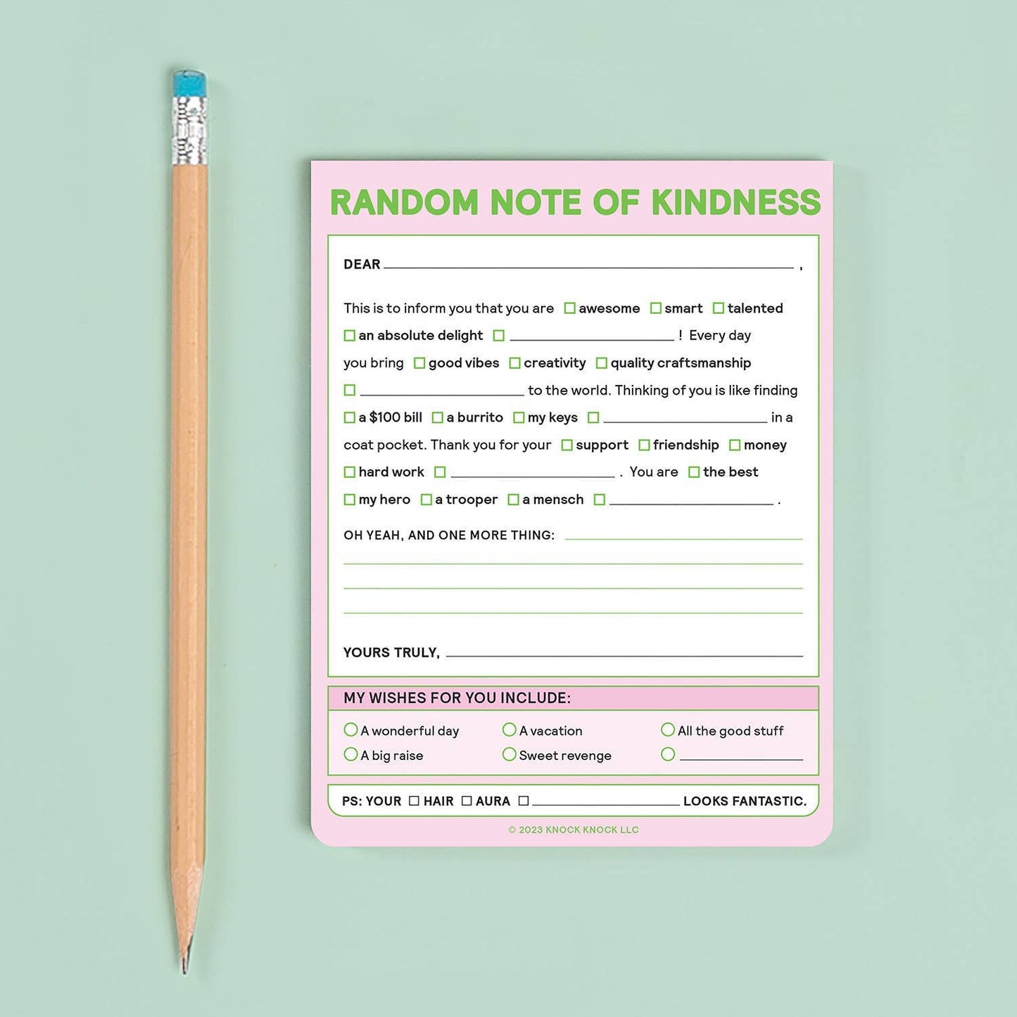 Random Note of Kindness Note Pad