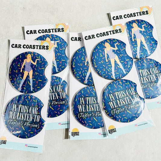 In This Car We Listen To Taylor's Version, Car Coasters 2-Pack