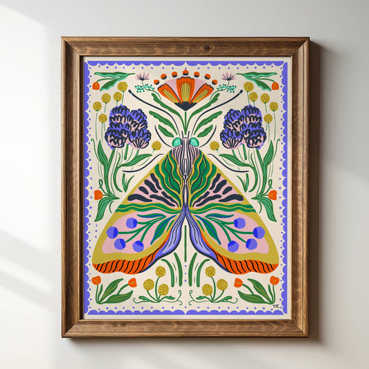 "Maximalist Folk Moth" Art Print