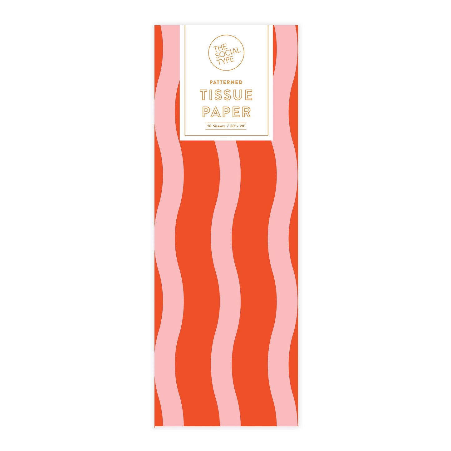 Tangy Red/Pink - Fussy Stripe Tissue Paper