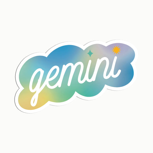 Gemini Gradient Clear Die Cut Sticker