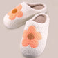 Soft Plush Mushroom Heart Rainbow Slippers