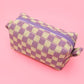 Checker Makeup Cosmetic Pouch Bag