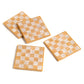 Orange Check Resin Coaster (Set of 4)