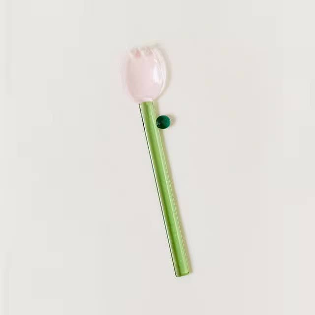 Flower Shape Glass Stirring Spoon