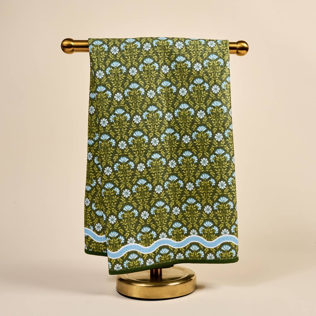 Forest Green Blooms Tea Towel