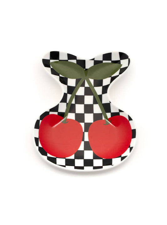 Checkered Cherry Trinket Dish