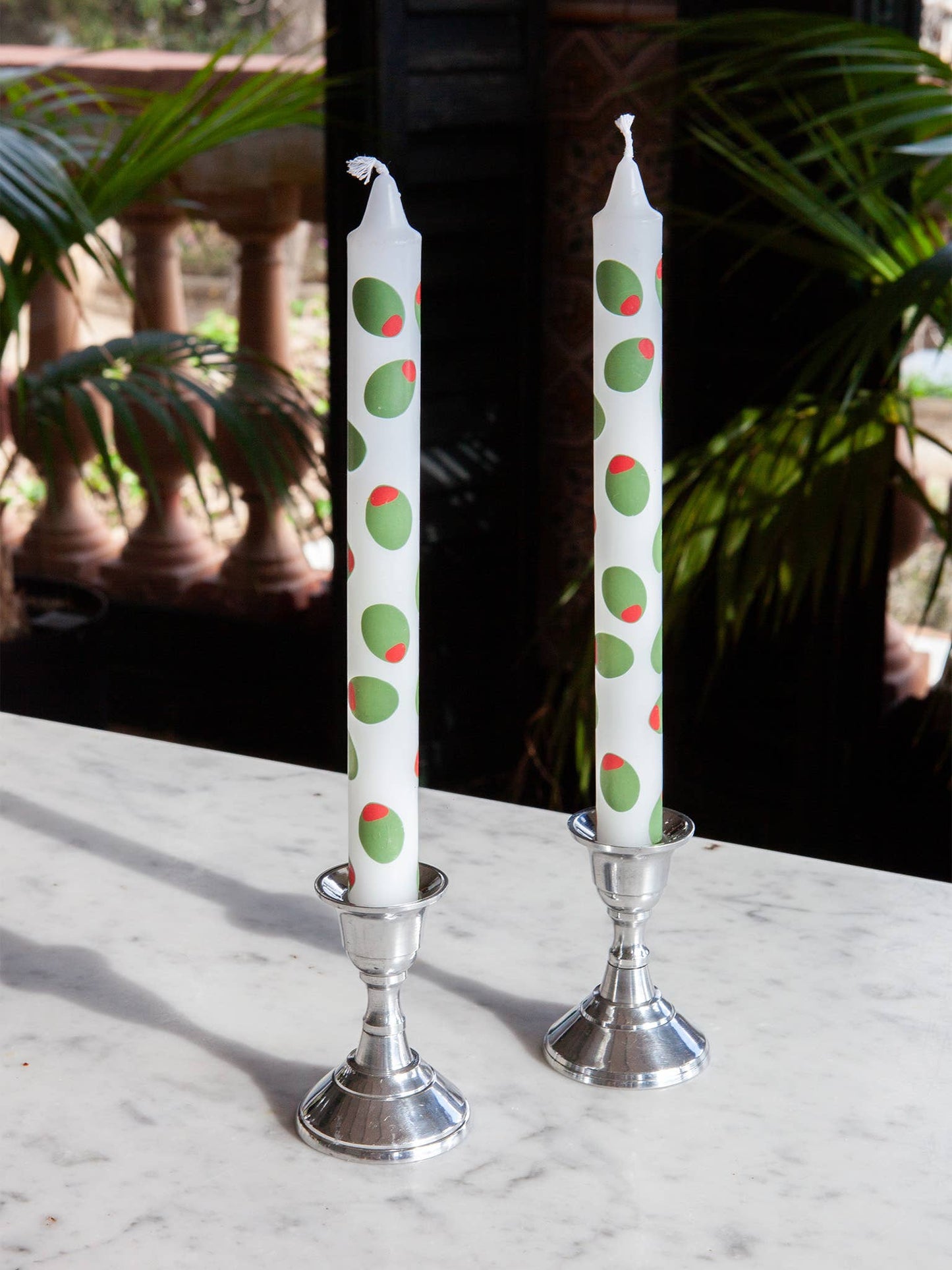 Olive - Set of 2 Taper Candles