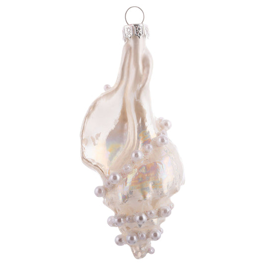 Pearl Bead Shell Glass Ornament