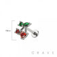 Cherry Gem Push Pin Flat-Back Stud
