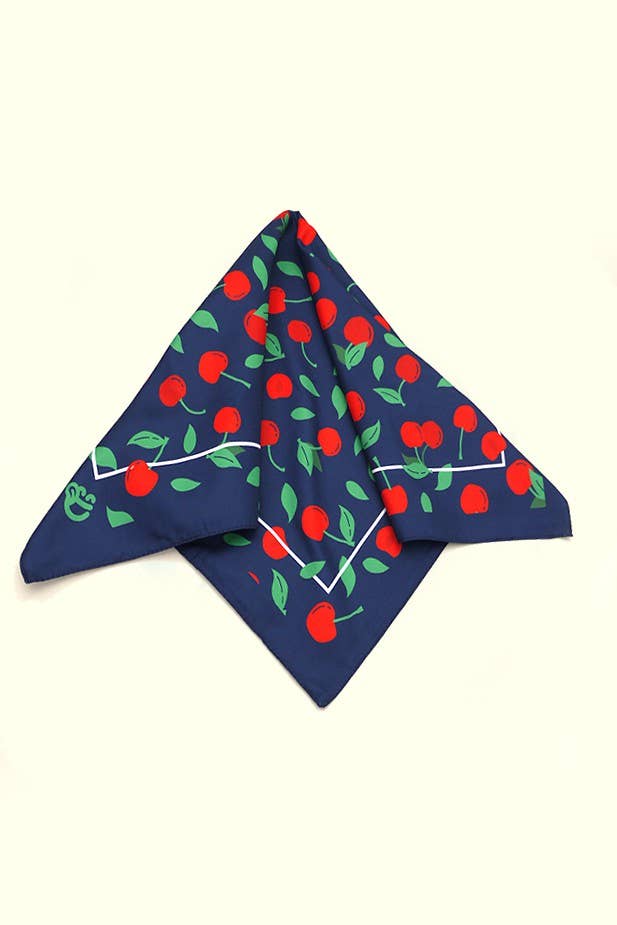 Cherry Silky Feel Bandana Scarf