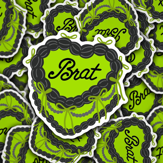 Green Brat Cake Vinyl Decal Sticker