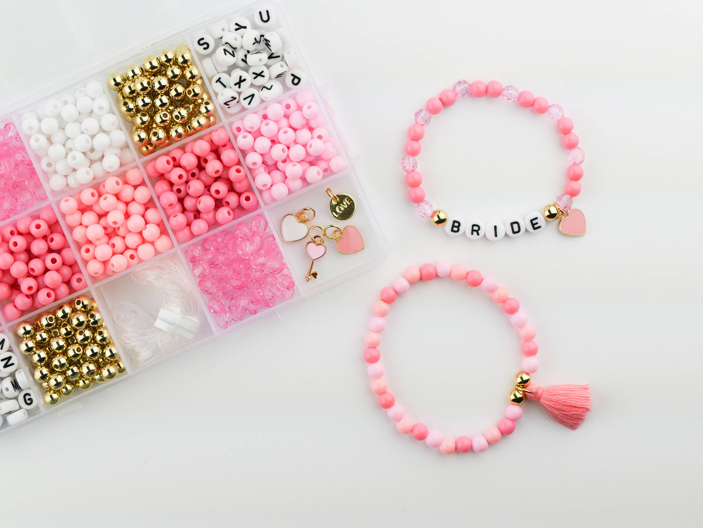 Bachelorette Party Bach and Boujee Stretchy Bracelet Craft