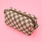 Checker Makeup Cosmetic Pouch Bag