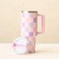 Purple Checker Take Me Everywhere Tumbler - 40 oz