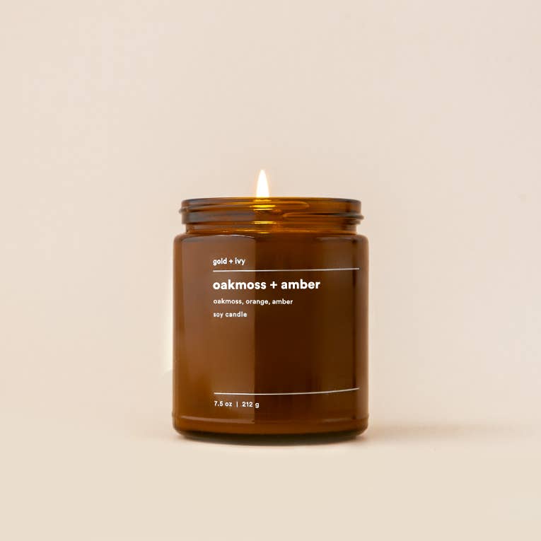 Oakmoss + Amber Soy Candle - 7.5 oz